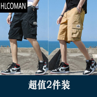 HLCOMAN新款工装短裤男夏季透气潮牌日系中裤宽松休闲直筒潮流外穿五分裤