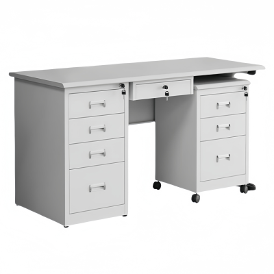 攸形钢制电脑桌含活动柜160*70*75cm张