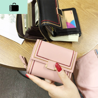韩版皮钱包女ins潮2020新款时尚多卡位短款小钱夹折叠卡包简约NEW LAKE