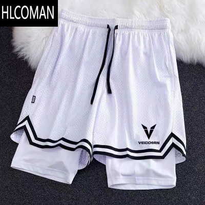 HLCOMAN维动美式带内衬篮球短裤男假三分不过膝训练运动裤健身装备男