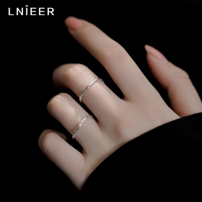 925纯银糖纸戒指女夏轻奢小众设计高级食指戒素圈指环开口戒尾戒送女朋友老婆情人节七夕生日礼物