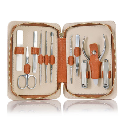 周慕诗指甲刀套装指甲剪斜口耳勺鼻毛剪眉夹专用鹰嘴钳嵌甲修脚刀礼物套装11件套MS2211
