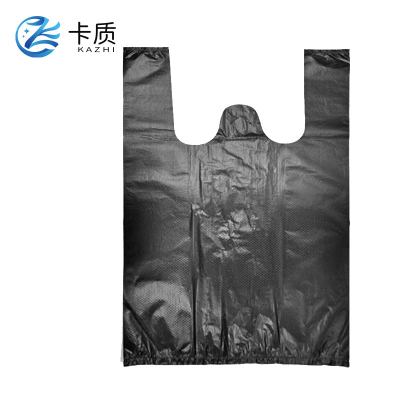 卡质 手提式垃圾袋黑色家用加厚背心式马夹袋一次性提手塑料袋/个 [宽45x62cm][黑色]50只加厚*2
