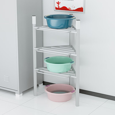 质凡置物架脸盆架落地式毛巾架营房置物架钢制收纳架加厚款