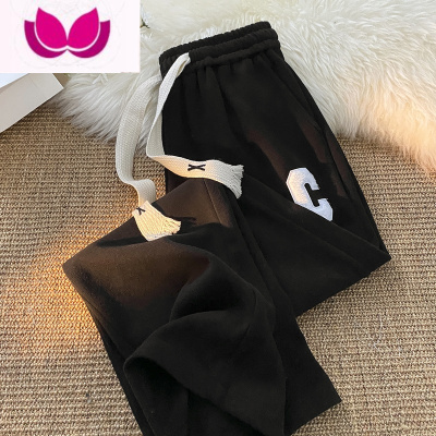 七斓裤子男秋季韩版潮流百搭直筒裤港风高街运动裤ins宽松大码休闲裤