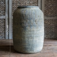 家柏饰(CORATED)非洲艺术老罐 复古工艺水泥罐坛子花瓶花盆花器民族风 网纹柱罐(大)需打孔请备注 大