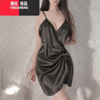 YIBUSHENG大码300斤胖妹妹纯欲风性感V领吊带连衣裙女装高级感睡裙家居服