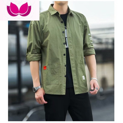 七斓捡漏便宜干活穿的工作服衬衫男长袖耐脏耐磨衬衣修身质感外套