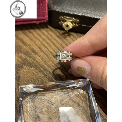 JiMi精致古董设计通体925银阿呆本呆女戒精致平替k钻戒指莫桑钻