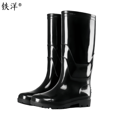铁洋 黑色光泽高筒雨鞋 TY-YX001 双