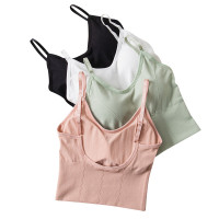 浪莎文胸女士夏季U型大背心式性感文胸无钢圈聚拢内搭打底运动胸罩内衣单件1件