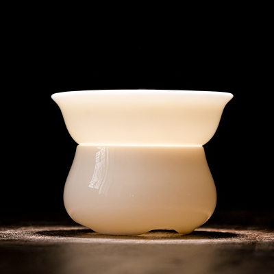 佳德美羊脂玉全瓷过滤茶漏网滤茶器茶隔功夫茶具配件O型