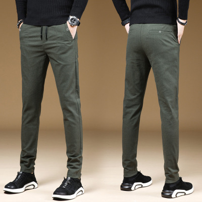 轻奢时尚男士休闲裤四面弹力直筒简约裤子休闲男裤
