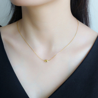 S925纯银项链吊坠女冷淡风时尚扭曲方形蛇骨链气质豆豆锁骨链学生送女朋友老婆情人节七夕生日礼物