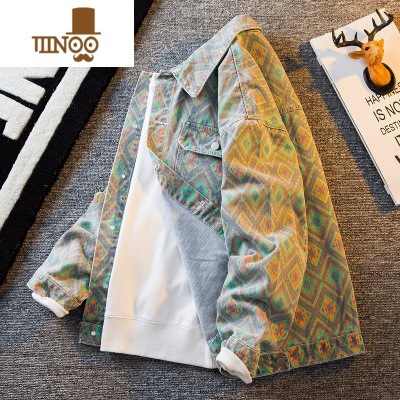 YANXU牛仔外套男款2023秋季潮牌痞帅感男装夹克情侣百搭休闲上衣服