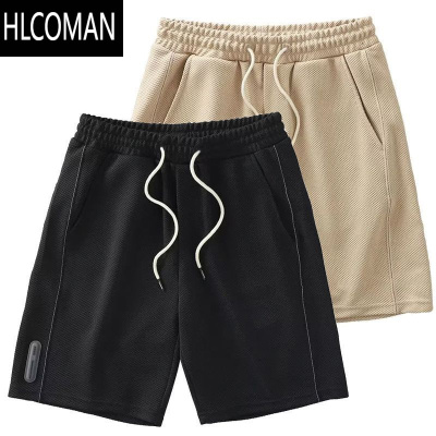 HLCOMAN华夫格裤子男士五分短裤夏季新款半截中裤宽松百搭运动薄款速干裤