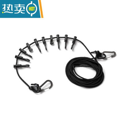 敬平户外天幕挂灯绳多功能野营防风绳帐篷露营可调节置物架 黑色绳子