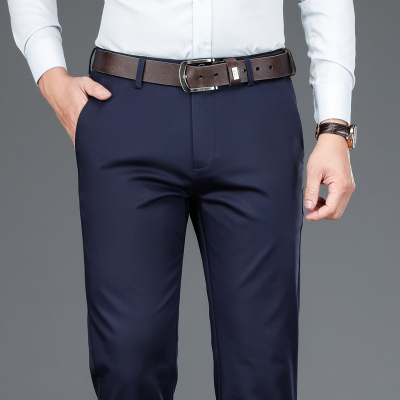 金盾(KIN DON)休闲裤男秋冬新款中年宽松直筒弹力长裤子商务男士天丝免烫西裤