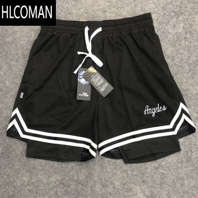 HLCOMAN美式假三份短裤男夏季篮球跑步训练运动不过膝速干双层健身裤