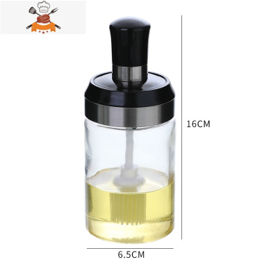 烧烤刷油刷子厨房烙饼家用烘焙硅胶油刷带瓶可高温硅胶刷小油瓶 敬平 黑色2个