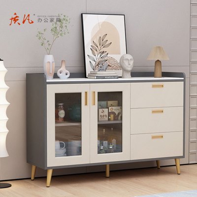 质凡岩板餐边柜现代简约茶水柜客厅靠墙柜多功能家用现代收纳碗柜