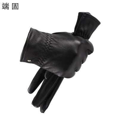 端固男女同款触屏加绒羊皮手套D13T/副