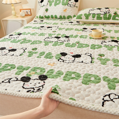 A类加厚牛奶绒床垫冬季加绒床单床盖保护垫榻榻米垫子褥子可机洗