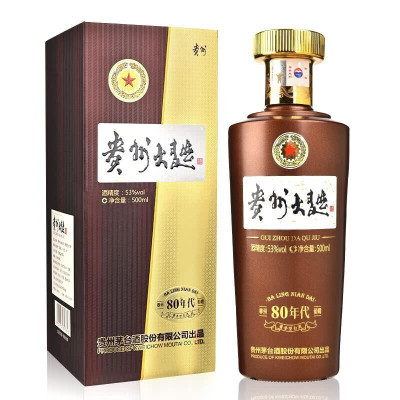 茅台 贵州大曲80年代 53度酱香型 500ml*1单瓶装白酒