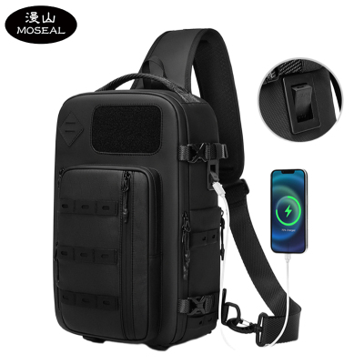 漫山 潮流男士胸包多功能单肩包大容量斜挎包运动户外男款包包 MS-9254(个)