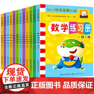 全套12册幼小衔接启蒙训练拼音练习册 铅笔描红每日一练数字描红1到10-20-50-100点阵控笔训练写字本幼儿园练字帖