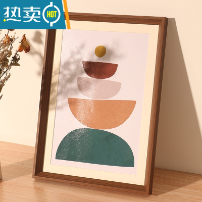 敬平画框装裱a4挂墙a3大相框裱画4K素描油画外框8K实木色定制任意尺寸 黑胡桃 定制尺寸联系客服[限2m内]