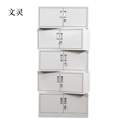 文灵钢制文件柜档案柜财务凭证柜带锁储物柜铁皮柜书柜分五节文件柜
