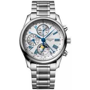 浪琴(LONGINES)瑞士自动机械计时男表40mm不锈钢表带月相功能经典腕表 Stainless_Steel