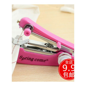 家柏饰(CORATED)袖珍手动小缝纫机手持简易吃厚锁边缝纫机