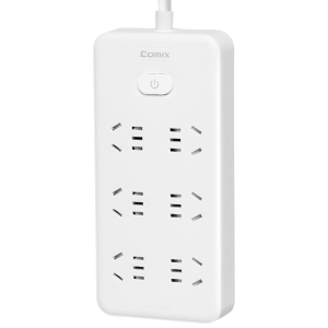 齐心 PCP-WZ618 延长线插座 6位30孔 总控全长2.0米 白 白色