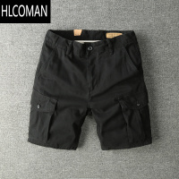 HLCOMAN美式工装短裤男军绿色2024夏季潮流宽松休闲运动裤外穿五分裤