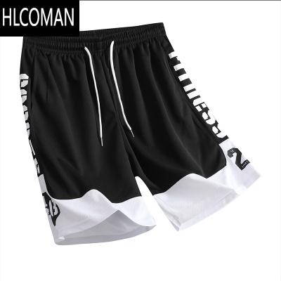 HLCOMAN美式篮球裤男胖子宽松大码速干五分裤加肥加大训练裤健身运动短裤