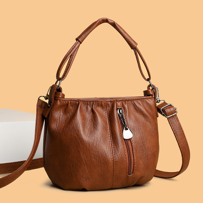 女士手提包2023新款都市简约女包时尚复古包单肩大容量斜挎包