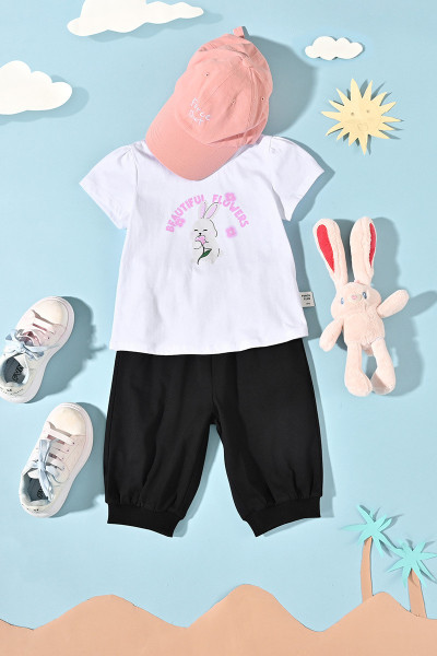 [1件3折]铅笔俱乐部童装2025夏装新款女小童短裤儿童休闲中裤宝宝七分裤子