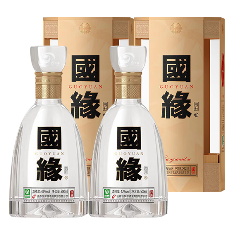今世缘 国缘四开 幽雅醇厚型白酒42度500ml*2瓶