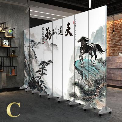 中式实木屏风隔断时尚客厅卧室简约玄关办公室书房移动折屏 C款8扇(高1米8宽3米2)