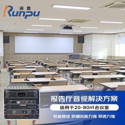 润普 报告厅音视扩声集成会议解决方案(会议麦克风+音响+调音台+音频处理器+时序移频反馈器)RP-YPTZ10