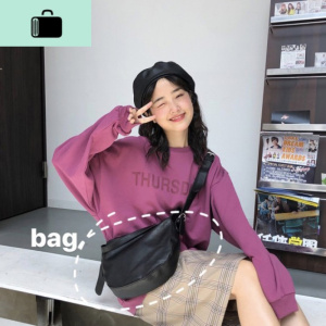 陆小团团 2020潮流港风休闲时尚简单肩斜挎手提包饺子包女潮NEW LAKE 黑色-女斜挎包 黑色-