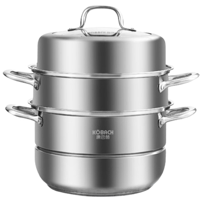 康巴赫蒸锅28cm三层蒸笼304不锈钢复底蒸锅燃气灶KBH28TB1