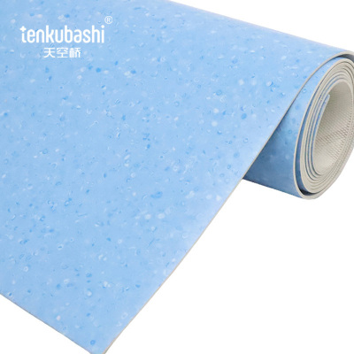 天空桥 PVC地板革 蓝白圈石纹2.0mm 卷