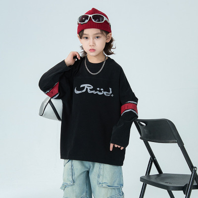 男童长袖T恤春秋款新款儿童秋装打底衫大男孩秋季薄款卫衣潮