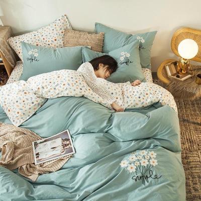 美帮汇床上四件套全棉全棉小香风碎花女床单双人被套三件套床笠