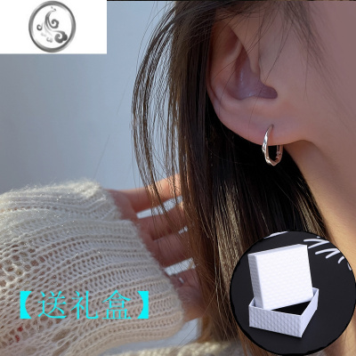 JiMi银银耳扣女小众设计2022新款潮素耳圈耳钉高级感银耳环养耳洞耳饰