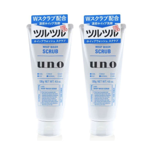 UNO吾诺男士洗面奶控油清爽去角质去黑头洁面乳130g 蓝色洁面-2支装