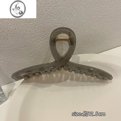 JiMi亚克力发夹女后脑勺盘发抓夹大号网红高端鲨鱼夹子头饰简约发卡子